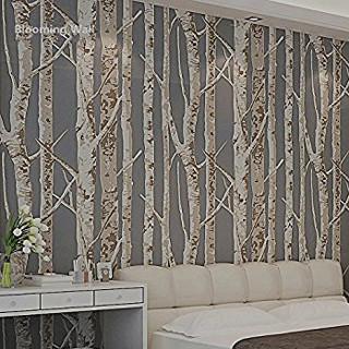 Bedroom wallpaper trees white dresser - environment free wallpaper