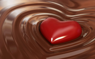 Heart shaped chocolate swirl red - a heart free wallpaper for desktop