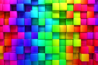 Colorful background squares cubes center - the center of the image free wallpaper