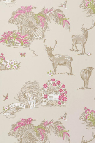 Deer flowers bridge bird nature - a deer free wallpaper