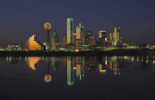 City skyline reflection water night 5 - a full moon in the sky above free wallpaper for desktop