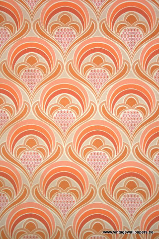 Orange pink pattern wallpaper shapes - 1 9 7 0 s free wallpaper for mobile