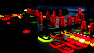 Keyboard closeup colored buttons black - a black light free wallpaper