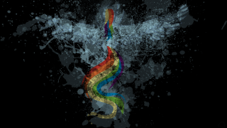 Colorful bird flying black background - a colorful bird free wallpaper