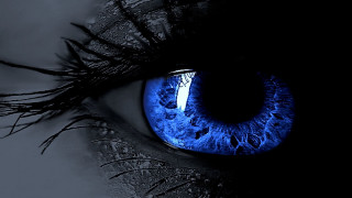 Blue eye black background white - a blue eye free wallpaper