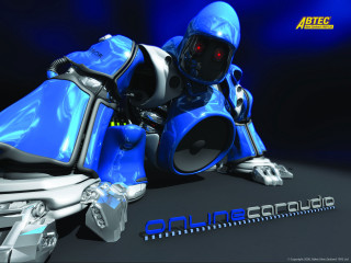 Robot helmet blue body laying - a blue body free wallpaper
