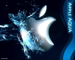 Apple logo water splash blue 3 - an apple logo free wallpaper for desktop