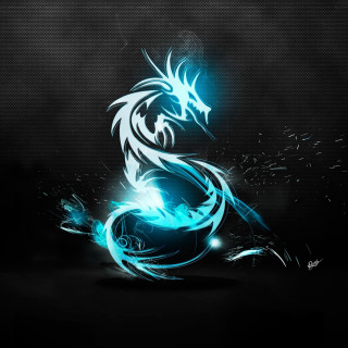 Blue black dragon black background 2 - anne stokes free wallpaper for tablet