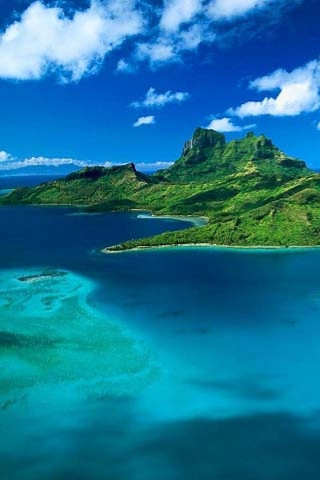 Beautiful island blue lagoon mountain - the sky above free wallpaper for mobile