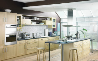 Kitchen stove interior modern cooking 3 - art free wallpaper