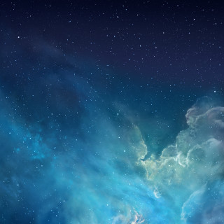 Blue green space stars clouds - free space wallpaper for tablet