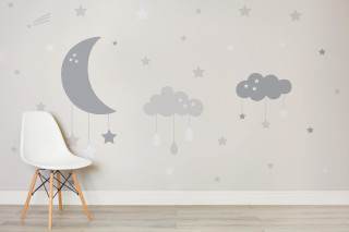 Wall moon clouds chair sticker - a moon free wallpaper