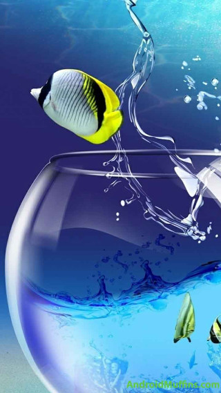 Fish bowl water plastic bottle - fantastic realism free wallpaper for mobile