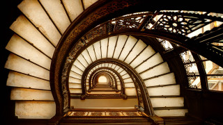 Spiral staircase view ground window - a spiral staircase free wallpaper