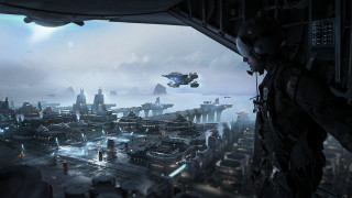 Futuristic city space station modern - craig mullins free wallpaper for desktop