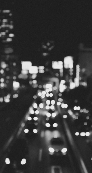 Busy highway night black white - free other wallpaper for mobile