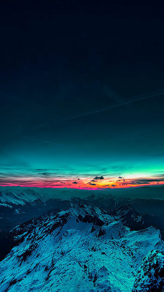 Mountain clouds sunset plane flying 3 - caspar wolf free wallpaper for mobile