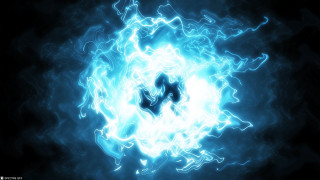 Blue white fireball skull black - plasma free wallpaper