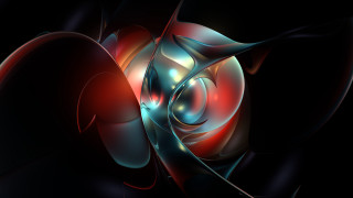 Red blue object black background 3 - an abstract sculpture free wallpaper for desktop