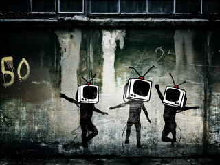 People tvs graffiti wall group - banksy free wallpaper