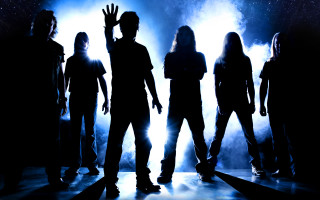 Group people stage light hands - their arm free wallpaper