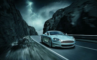 Car driving road lightning bolt - cinematic photography free wallpaper for desktop