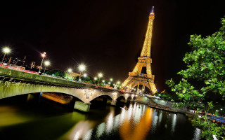 Eiffel tower night view paris 2 - brassaï free wallpaper