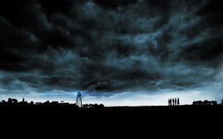 Dark sky tower clouds trees - a dark sky free wallpaper