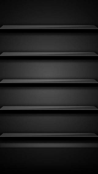 Black background three shelves abstract - black background free wallpaper for mobile