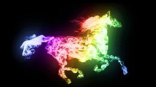 Colorful horse dark background rainbow - the dark free wallpaper for desktop
