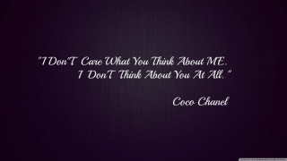 Purple background coco chanel quote - me free wallpaper for desktop