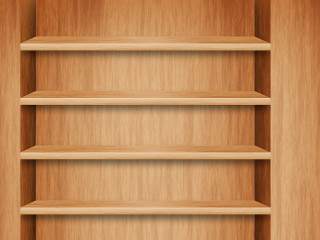 Wooden shelf three shelves each - a wooden shelf free wallpaper