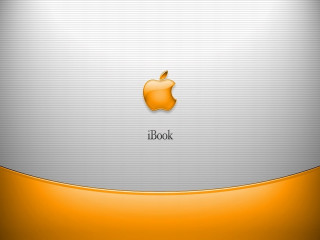Apple logo silver orange background - a silver free wallpaper