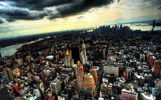 City tall buildings water cloudy - david wojnarowicz free wallpaper