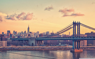 Bridge water city sunset dawn 2 - a bridge free wallpaper