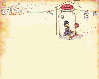 Girl swing jar rainbow drawing 3 - a rainbow in the background free wallpaper