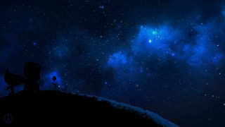 Person hill stargazing telescope sky - the star free wallpaper