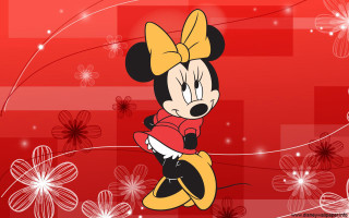 Cartoon character bow red background - a bow free wallpaper for desktop