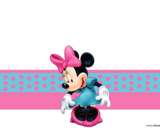 Minnie mouse pink bow blue - pop art free wallpaper