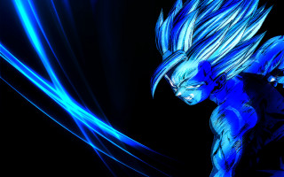 Blue anime character long hair - his body free wallpaper