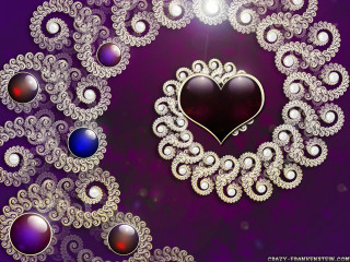 Heart shaped brooch jewels purple - a white heart free wallpaper
