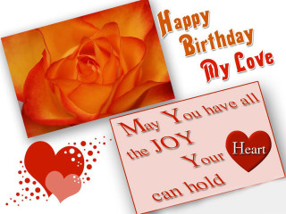 Happy birthday cards rose hearts - processed free wallpaper