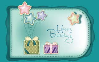 Birthday card gift box stars 2 - a happy birthday free wallpaper