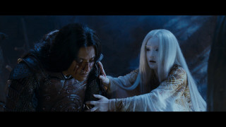 Woman talking cellphone costume man - movie still free wallpaper for desktop