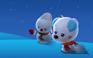 Stuffed animals snow night stars 2 - stuffed animal free wallpaper for desktop