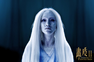 White hair white makeup woman - visual art free wallpaper for desktop