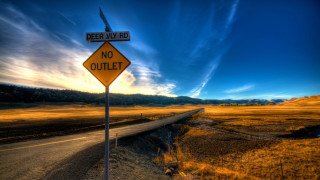 Rural road sign sky background - diffuse lighting free wallpaper