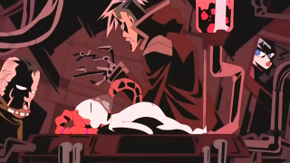 Cartoon man bed demon head - neoprimitivism free wallpaper for desktop