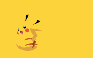Cartoon pikachu yellow background black 2 - a black outline free wallpaper
