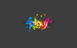 Colorful logo play bird flying - side and a bird free wallpaper